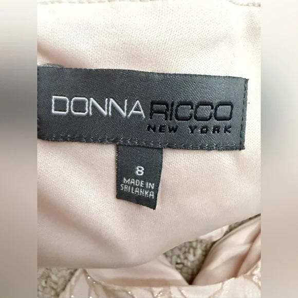 Donna Ricco Metallic Floral Jacquard Sleeveless Sheath Cocktail Dress size 8 - Picture 2 of 8